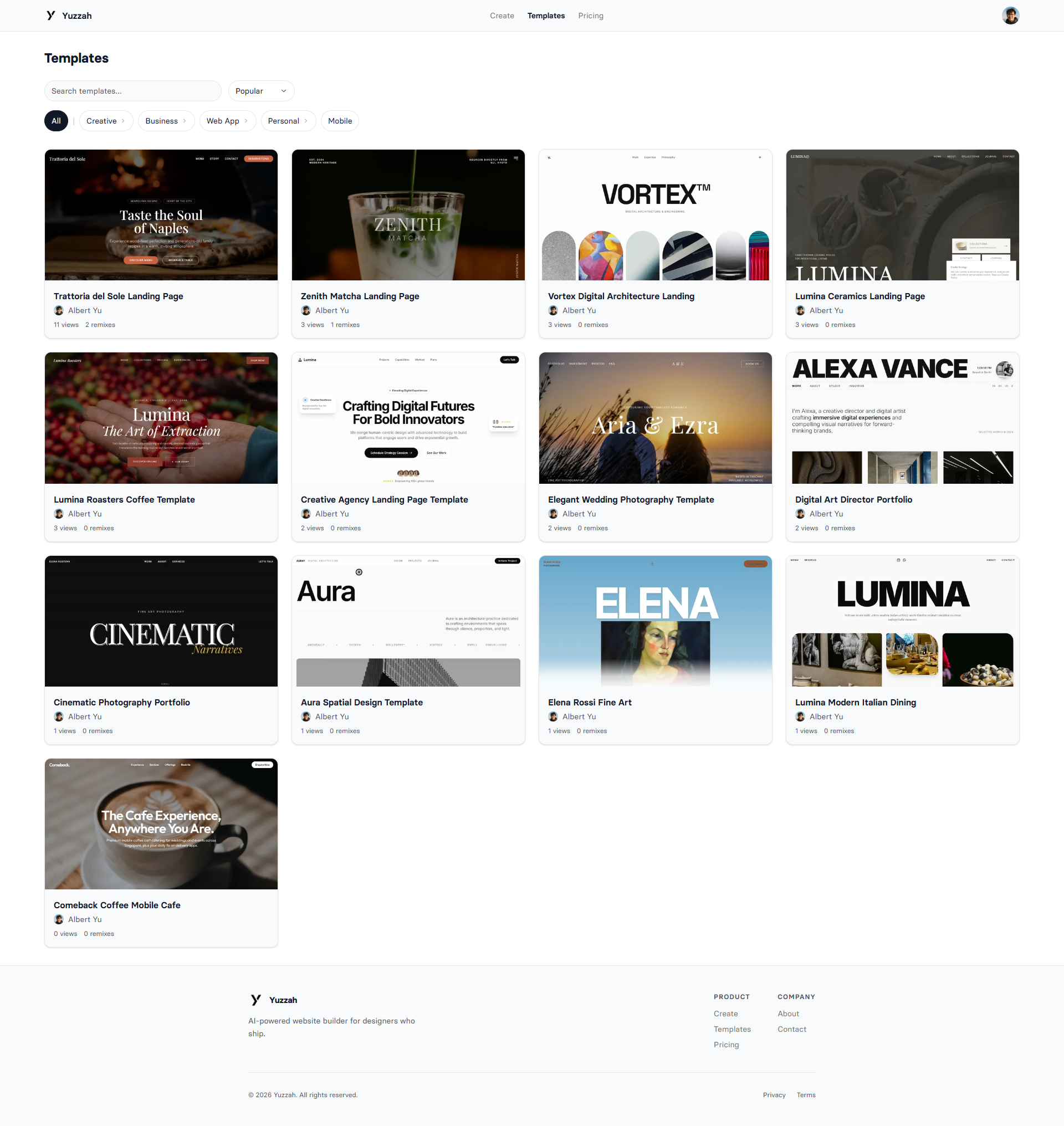 A massive library of stunning templates